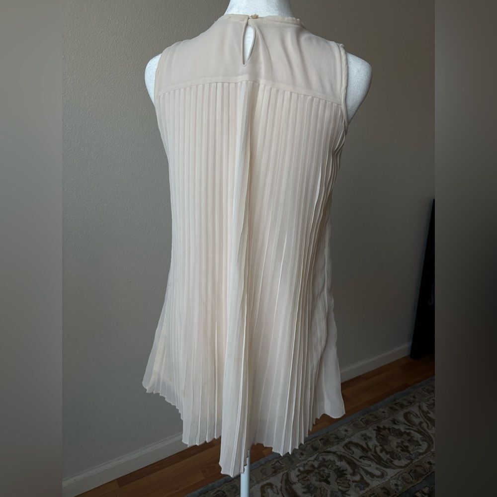 Mayoral Dresses Sleeveless Sequin Chiffon Beige Pleated Back Keyhole 12y XS - Picture 6 of 9